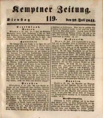 Kemptner Zeitung Dienstag 27. Juli 1841