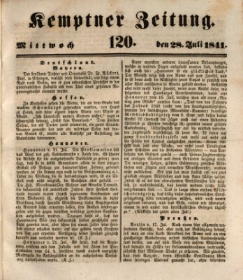 Kemptner Zeitung Mittwoch 28. Juli 1841