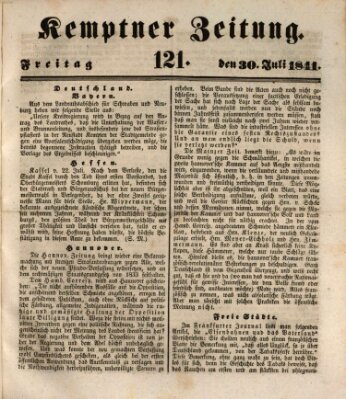 Kemptner Zeitung Mittwoch 30. Juni 1841