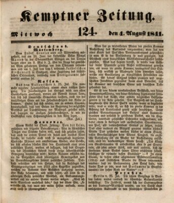 Kemptner Zeitung Mittwoch 4. August 1841