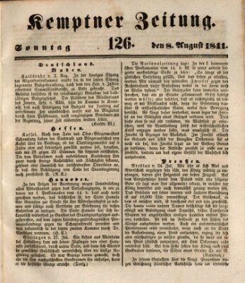 Kemptner Zeitung Sonntag 8. August 1841