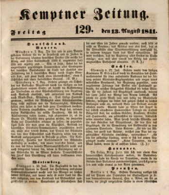 Kemptner Zeitung Freitag 13. August 1841