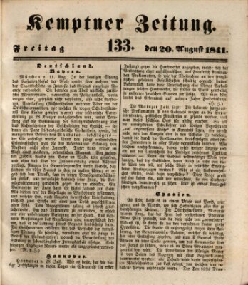 Kemptner Zeitung Freitag 20. August 1841