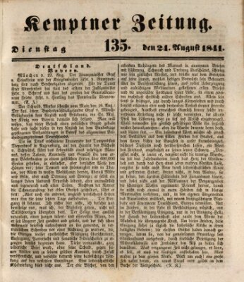 Kemptner Zeitung Dienstag 24. August 1841