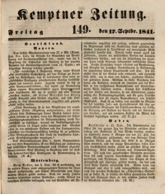 Kemptner Zeitung Freitag 17. September 1841