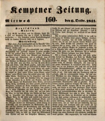 Kemptner Zeitung Mittwoch 6. Oktober 1841