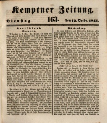 Kemptner Zeitung Dienstag 12. Oktober 1841