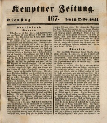 Kemptner Zeitung Dienstag 19. Oktober 1841