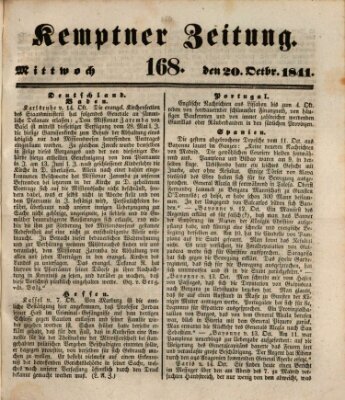 Kemptner Zeitung Mittwoch 20. Oktober 1841