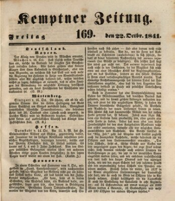 Kemptner Zeitung Freitag 22. Oktober 1841