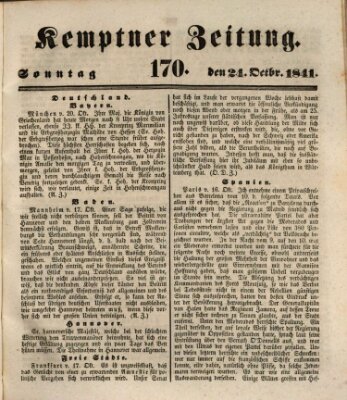 Kemptner Zeitung Sonntag 24. Oktober 1841