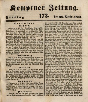 Kemptner Zeitung Freitag 29. Oktober 1841