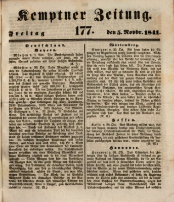 Kemptner Zeitung Freitag 5. November 1841