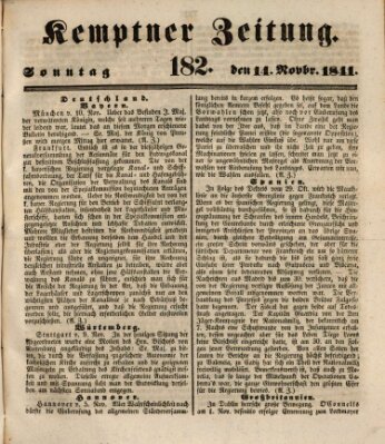 Kemptner Zeitung Sonntag 14. November 1841