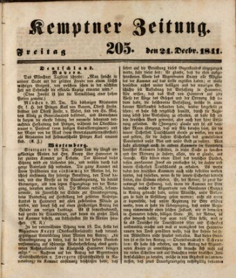 Kemptner Zeitung Freitag 24. Dezember 1841