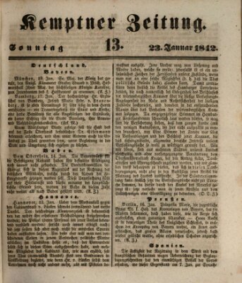 Kemptner Zeitung Sonntag 23. Januar 1842