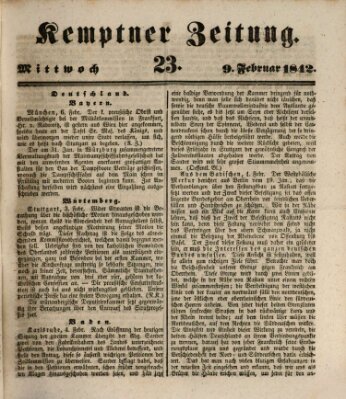 Kemptner Zeitung Mittwoch 9. Februar 1842