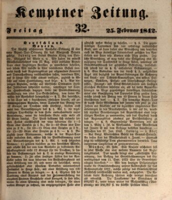 Kemptner Zeitung Freitag 25. Februar 1842