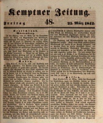 Kemptner Zeitung Freitag 25. März 1842