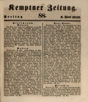 Kemptner Zeitung Freitag 3. Juni 1842