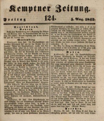 Kemptner Zeitung Freitag 5. August 1842