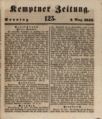 Kemptner Zeitung Sonntag 7. August 1842