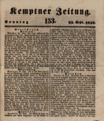 Kemptner Zeitung Sonntag 25. September 1842