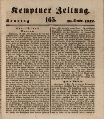 Kemptner Zeitung Sonntag 16. Oktober 1842