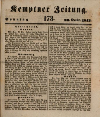 Kemptner Zeitung Sonntag 30. Oktober 1842