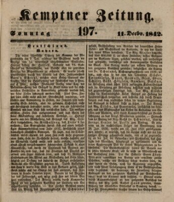 Kemptner Zeitung Sonntag 11. Dezember 1842