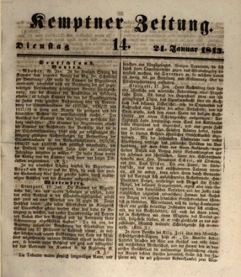 Kemptner Zeitung Dienstag 24. Januar 1843