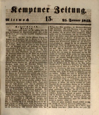 Kemptner Zeitung Mittwoch 25. Januar 1843