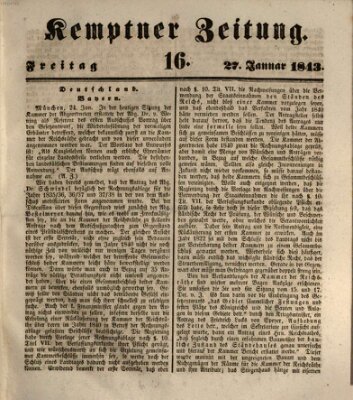 Kemptner Zeitung Freitag 27. Januar 1843