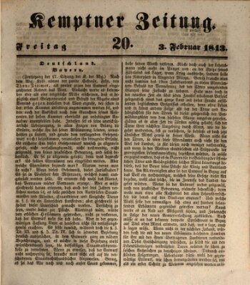 Kemptner Zeitung Freitag 3. Februar 1843