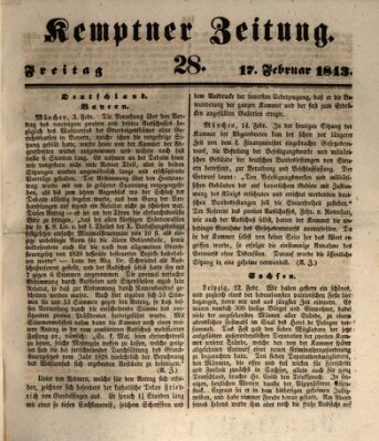 Kemptner Zeitung Freitag 17. Februar 1843