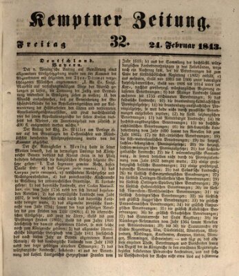 Kemptner Zeitung Freitag 24. Februar 1843