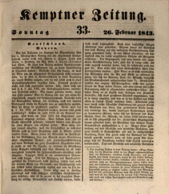 Kemptner Zeitung Sonntag 26. Februar 1843