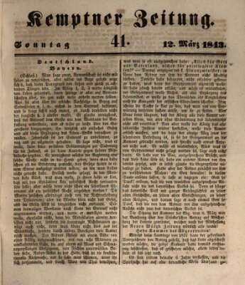 Kemptner Zeitung Sonntag 12. März 1843