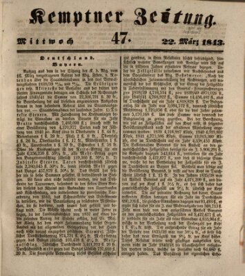 Kemptner Zeitung Mittwoch 22. März 1843