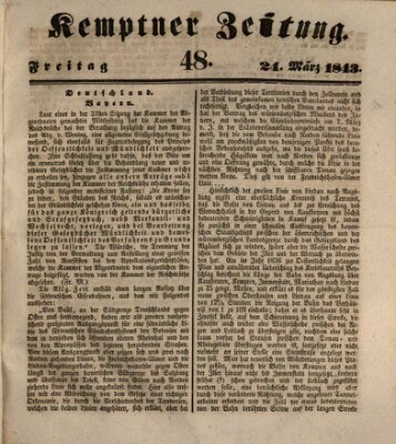 Kemptner Zeitung Freitag 24. März 1843