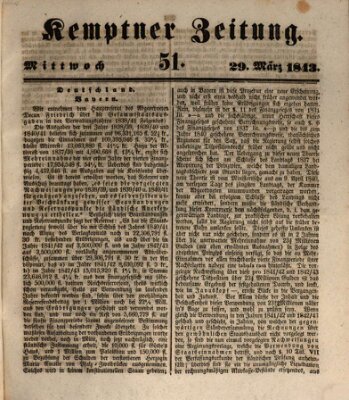 Kemptner Zeitung Mittwoch 29. März 1843