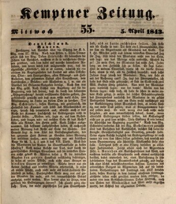 Kemptner Zeitung Mittwoch 5. April 1843