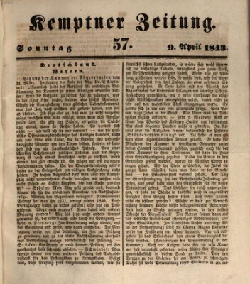 Kemptner Zeitung Sonntag 9. April 1843