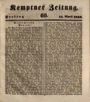 Kemptner Zeitung Freitag 14. April 1843