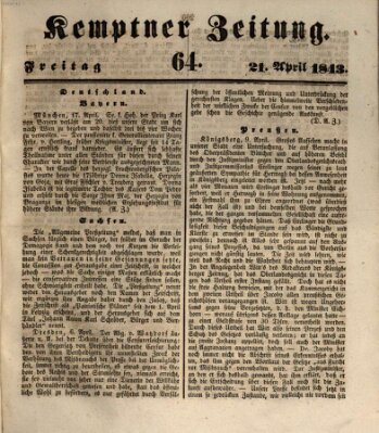 Kemptner Zeitung Freitag 21. April 1843