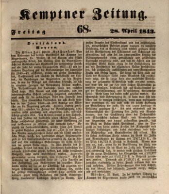 Kemptner Zeitung Freitag 28. April 1843