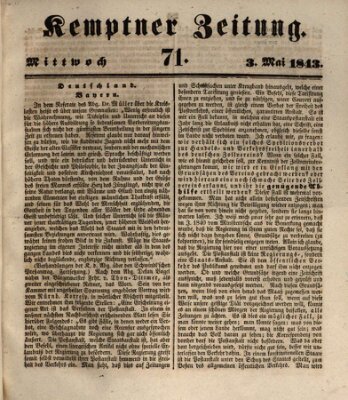 Kemptner Zeitung Mittwoch 3. Mai 1843