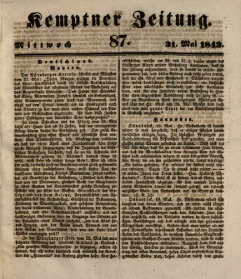 Kemptner Zeitung Mittwoch 31. Mai 1843