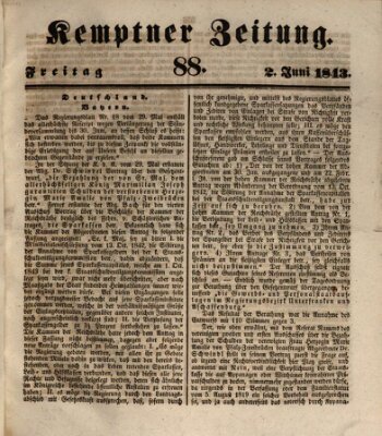 Kemptner Zeitung Freitag 2. Juni 1843