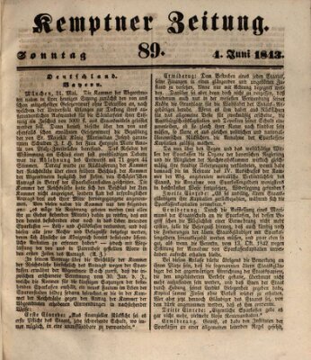 Kemptner Zeitung Sonntag 4. Juni 1843